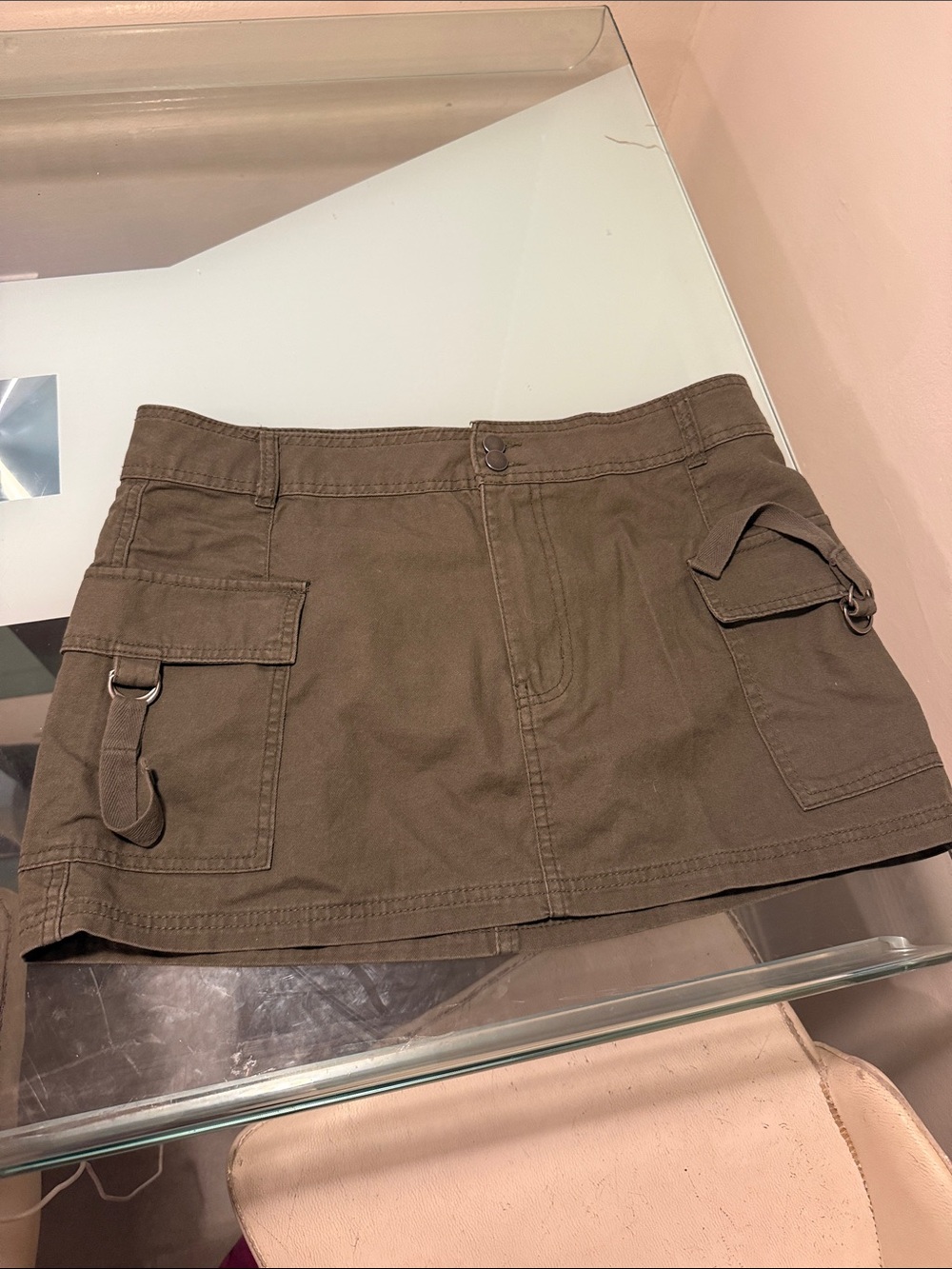 PacSun Olive Green Cargo Mini Skirt
